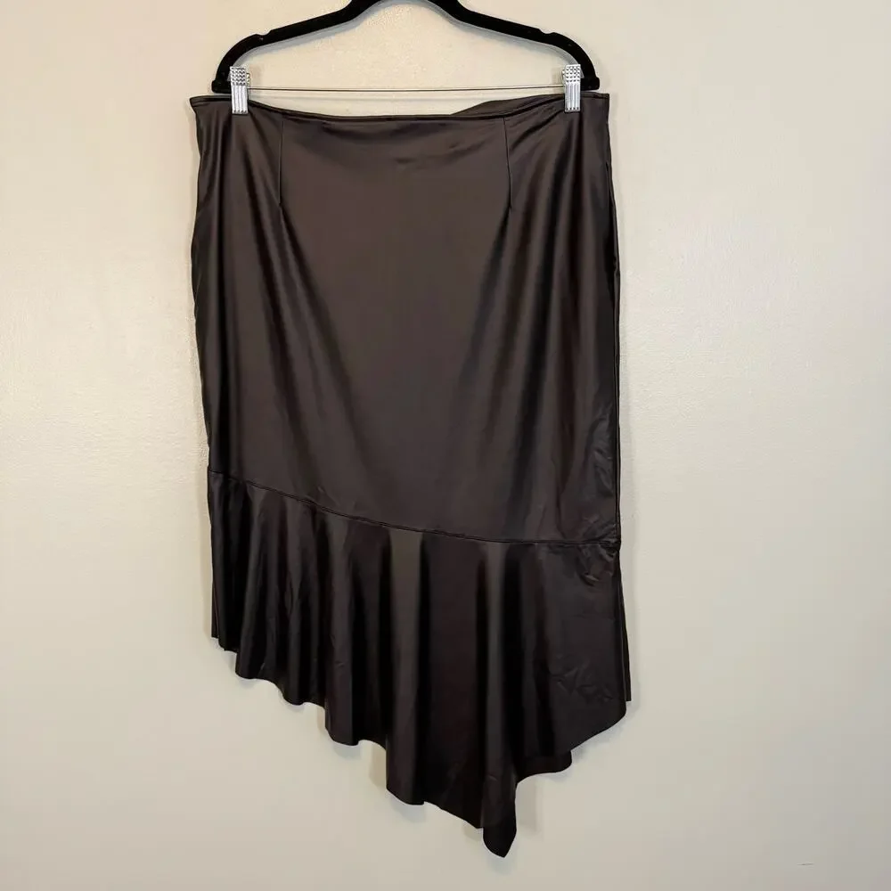 Laranor Skirt Womens 4xl Black Flywheel Detail Asymmetrical Cut Diver Crepe NWT - Picture 5 of 11